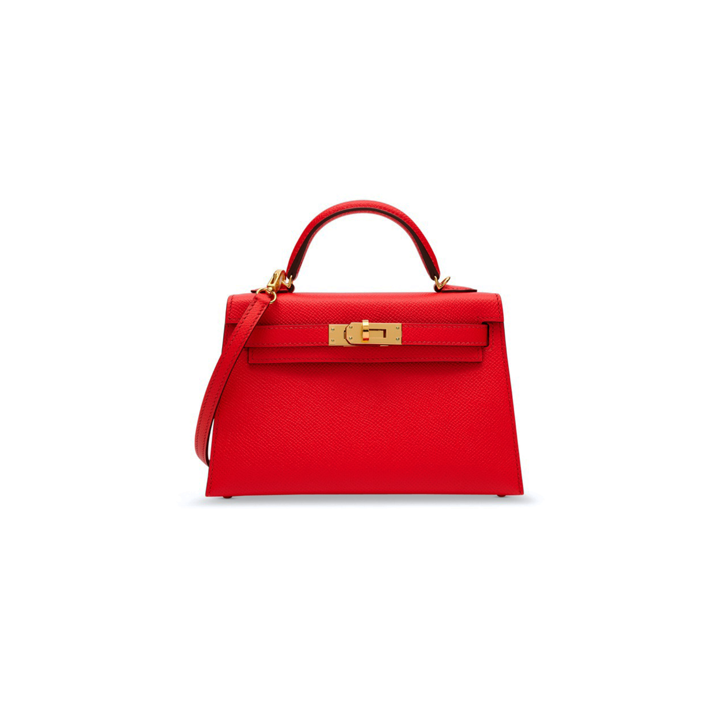 HERMÈS MASTER MINI KELLY II EPSOM HEART RED GOLD BUCKLE (19*12*5.5cm)